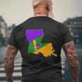 Louisiana Mardi Gras Fleur De Lis Mens Back Print T-shirt Gifts for Old Men