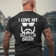 I Love My Bearded Daddy S Dad From Daughter Son Mens Back Print T-shirt Gifts for Old Men