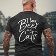 I Love Beer And Cats Alcohol & Kitten Men's T-shirt Back Print Gifts for Old Men