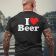 I Love Beer I Heart Beer Men's T-shirt Back Print Gifts for Old Men