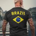 I Love Brazil Minimalist Brazilian Flag Men's T-shirt Back Print Gifts for Old Men