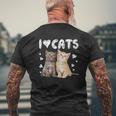 I Love Cats I Love Kittens Cat Lover Mens Back Print T-shirt Gifts for Old Men