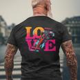 Love Drag Racing Vintage Colorful Drag Racing Cars Lover Men's T-shirt Back Print Gifts for Old Men