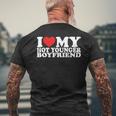 I Love My Hot Younger Boyfriend I Heart My Boyfriend Men's T-shirt Back Print Gifts for Old Men