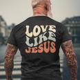 Love Like Jesus Retro Vintage Colours T-Shirt mit Rückendruck Geschenke für alte Männer