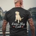 I Love My Lab Cute Golden Labrador Dog Men's T-shirt Back Print Gifts for Old Men