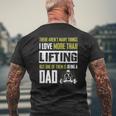 Love More Than Lifting Is Being A Dad Gym Father Mens Back Print T-shirt Gifts for Old Men