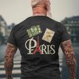 I Love Paris French Vintage Souvenir For Traveler Men's T-shirt Back Print Gifts for Old Men