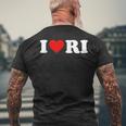 I Love Ri Heart Rhode Island Men's T-shirt Back Print Gifts for Old Men