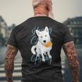I Love My Siberian Husky White Snow Dog With Blue Eyes Men's T-shirt Back Print Gifts for Old Men