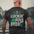 I Luckin' Fove Beer St Patty's Day Love Drink Party Men's T-shirt Back Print Gifts for Old Men