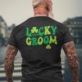 Lucky Groom Bride Couples Matching Wedding St Patrick's Day Men's T-shirt Back Print Gifts for Old Men