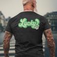 Lucky St Patrick's Day Retro Men's T-shirt Back Print Gifts for Old Men