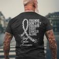 Lung Cancer Awareness Friends Fighter Support Men's T-shirt Back Print Gifts for Old Men