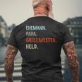 Lustige Idee Zumatertag Ehemann Papa Grillmester Held T-Shirt mit Rückendruck Geschenke für alte Männer