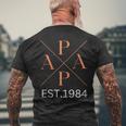 Lustiger Papa Est 1984 Papa Seit 1984 Papa 1984 T-Shirt mit Rückendruck Geschenke für alte Männer