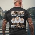 Lustiges Schäfer Kurzärmliges Herren-T-Kurzärmliges Herren-T-Shirt Achtung, Rede mit Schafen, Schäferhumor Tee Geschenke für alte Männer