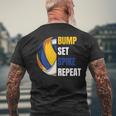 Mädchenolleyball Motiv Bump Set Spike Repeatolleyball T-Shirt mit Rückendruck Geschenke für alte Männer
