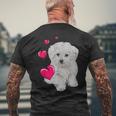 Maltese Dog And Heart Dog T-Shirt mit Rückendruck Geschenke für alte Männer