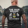 Man Behind Eggcitement Easter Pregnancy Announcement Dad Men's T-shirt Back Print Gifts for Old Men
