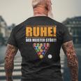 Männer Ruhe Der Meister Stößt Billiard Slogan German Language T-Shirt mit Rückendruck Geschenke für alte Männer