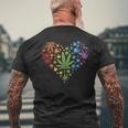 Marijuana Heart Lgbt Weed Leaf Gay Pride Stoner Men's T-shirt Back Print Gifts for Old Men