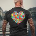 Master Builder Block Brick Building Heart Valentines Day Boy Men's T-shirt Back Print Gifts for Old Men