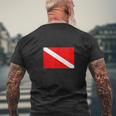 Master Diver Scuba Diving Flag Mens Back Print T-shirt Gifts for Old Men