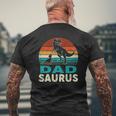 Matching Family Dadsaurusrex Dinosaur For Dad Papa Mens Back Print T-shirt Gifts for Old Men