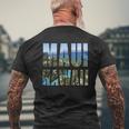 Maui Hawaii Mens Back Print T-shirt Gifts for Old Men