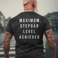 Maximum Stepdad Level Achieved Gamer Father's Day Mens Back Print T-shirt Gifts for Old Men