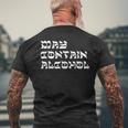May Contain Alcohol Warning Happy Purim Costume Party Men's T-shirt Back Print Gifts for Old Men