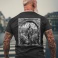 Medieval Oculto Guerrero Esqueleto Grungy Arte Estético Oscuro Camiseta Hombre Estampado Espalda Regalos para ancianos