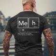 Meh Definition Non-Committal The Element Of Indifference Men's T-shirt Back Print Gifts for Old Men
