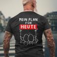 Mein Plan Für Heute Egg Schwcken Office T-Shirt mit Rückendruck Geschenke für alte Männer