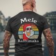 Mele Kalikimaka Retro Christmas Santa Shaka Hawaii V2 Mens Back Print T-shirt Gifts for Old Men