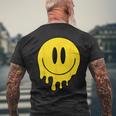Melting Yellow Smile Happy Melted Dripping Face Men's T-shirt Back Print Gifts for Old Men