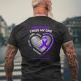 In Memory Dad Purple Alzheimer's Awareness Mens Back Print T-shirt Gifts for Old Men