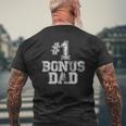 Mens 1 Bonus Dad Number One Father's Day Tee Mens Back Print T-shirt Gifts for Old Men