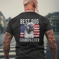 Mens American Flag Best Dog Grandpa Ever Mastiff Usa Mens Back Print T-shirt Gifts for Old Men