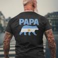 Mens Argentina Flag Papa Bear Argentinian Dad Father's Day Mens Back Print T-shirt Gifts for Old Men