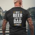Mens Best Beer Loving Dog Dad Mens Back Print T-shirt Gifts for Old Men
