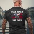 Mens Best Boxer Dad Ever Dog Patriotic 4Th Of July American Flag Mens Back Print T-shirt Gifts for Old Men