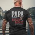 Mens Best Buckin Papa Fathers Day Badass Buck Hunter Mens Back Print T-shirt Gifts for Old Men