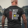 Mens Best Dad Coach Ever American Flag Softball Dad Fathers Day Mens Back Print T-shirt Gifts for Old Men