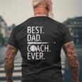 Mens Best Dad Coach Ever Baseball Patriotic For Father's Day Mens Back Print T-shirt Gifts for Old Men