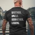 Mens Brother Uncle Godfather Legend Mens Back Print T-shirt Gifts for Old Men
