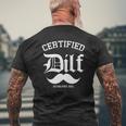 Mens Certified Dilf Pregnancy Announcement For Father's Mens Back Print T-shirt Gifts for Old Men