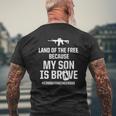 Mens Combat Engineer Brave Son Dad Usa Military Sapper Mens Back Print T-shirt Gifts for Old Men