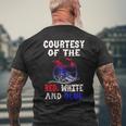 Men's Courtesy Red White And Blue Men's T-shirt Back Print Gifts for Old Men